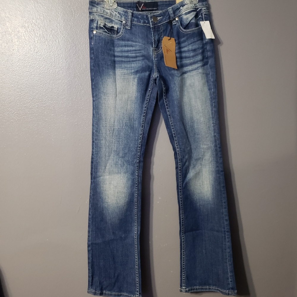 New with tags V Blue Denim Jeans Sz 28 Medium Wash